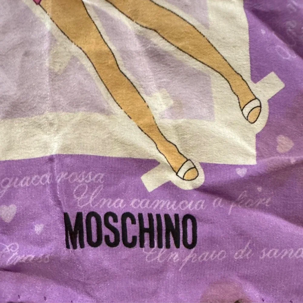 Moschino Lavender Silk Scarf